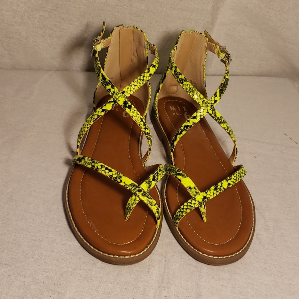 Neon Snake Skin Sandals